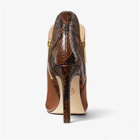 michael kors alane leather and python embossed open-toe ankle boot|Michael Kors Alane Leather And Python Embossed Open.